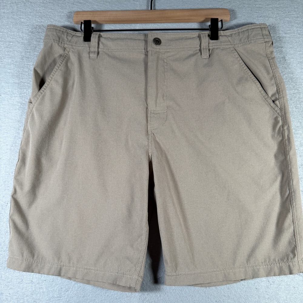 Prana Zion Mens 38 Tan Khaki Stretch Ripstop Hiking Shorts 8 Inseam 13730